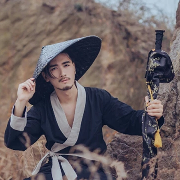 霸氣帶斗笠男生頭像，唯美古風真人頭像