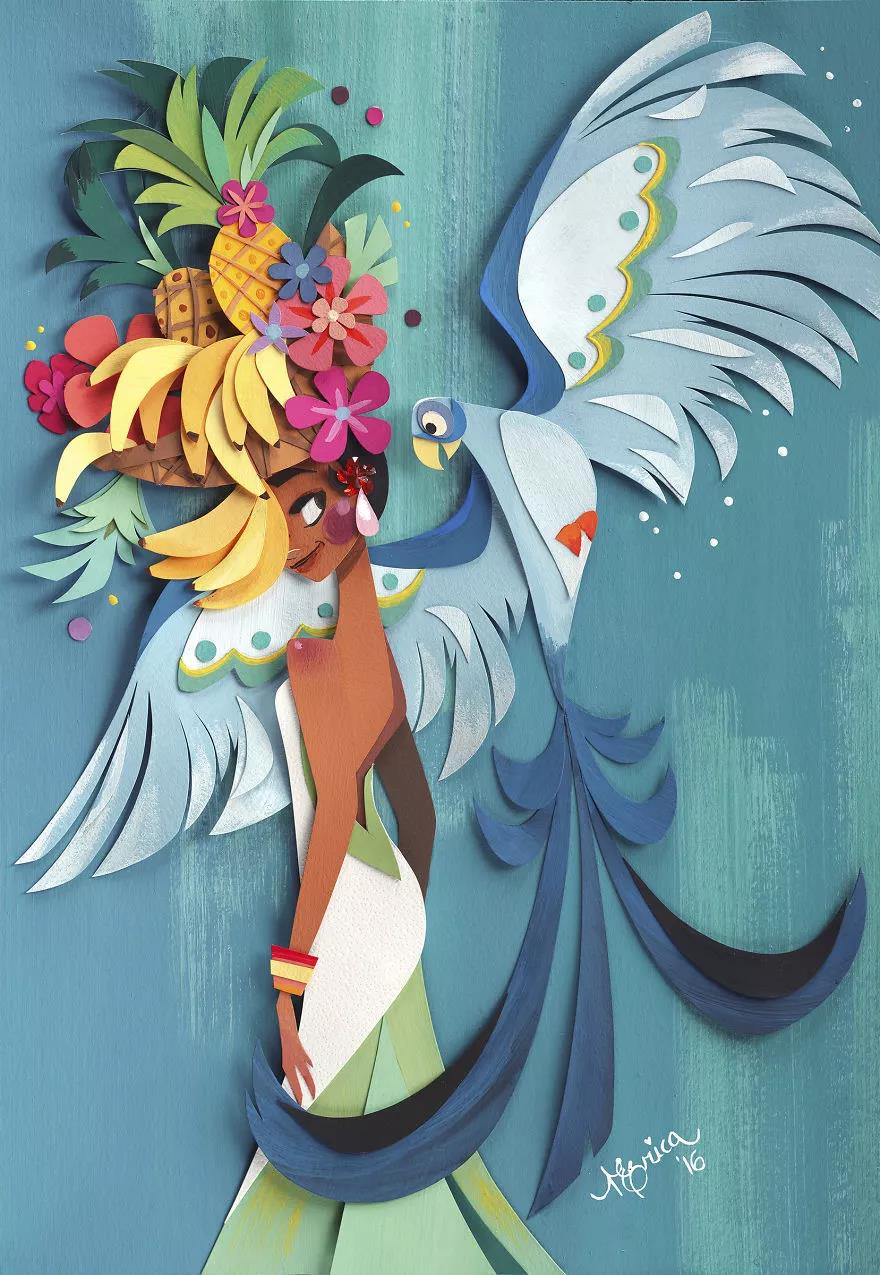 當(dāng)插畫遇上剪紙，她把紙藝玩出了別樣的美!