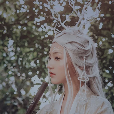 森林精靈文藝女生頭像，唯美古風真人頭像