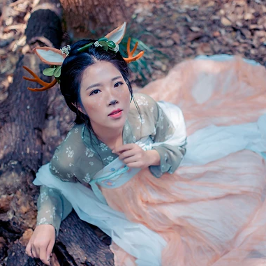 麋鹿精靈女生頭像，唯美古風真人頭像