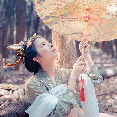 麋鹿精靈女生頭像，唯美古風真人頭像