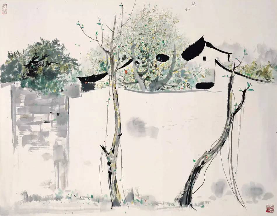 吳冠中的水墨國畫集合，中國藝術(shù)最顯眼的景觀