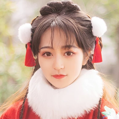 俏皮可愛(ài)帶折扇女生頭像，唯美古風(fēng)真人頭像