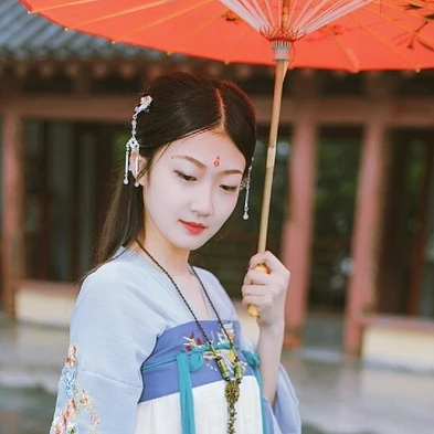 清新帶傘女生頭像，唯美古風(fēng)真人頭像