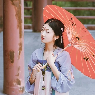 清新帶傘女生頭像，唯美古風(fēng)真人頭像