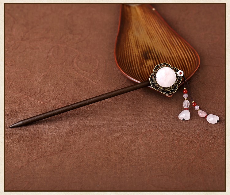 古風(fēng)淑女公主流蘇珠釵，岫玉發(fā)釵發(fā)簪頭飾