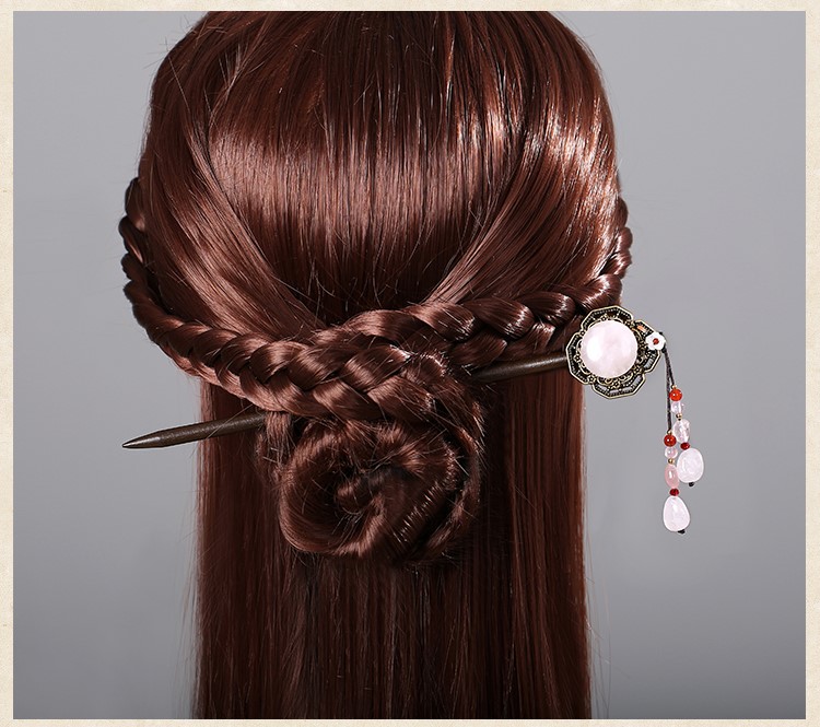 古風(fēng)淑女公主流蘇珠釵，岫玉發(fā)釵發(fā)簪頭飾