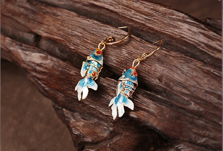 靈動(dòng)脫俗魚兒耳墜，氣質(zhì)民族風(fēng)耳環(huán)首飾