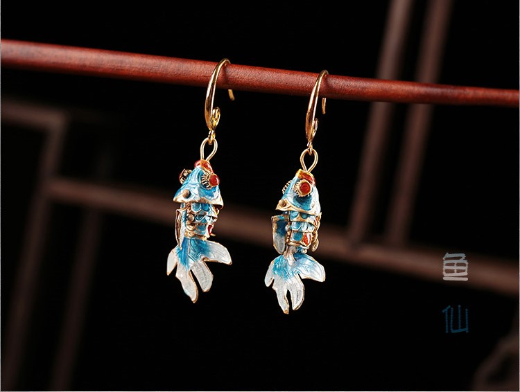 靈動(dòng)脫俗魚兒耳墜，氣質(zhì)民族風(fēng)耳環(huán)首飾