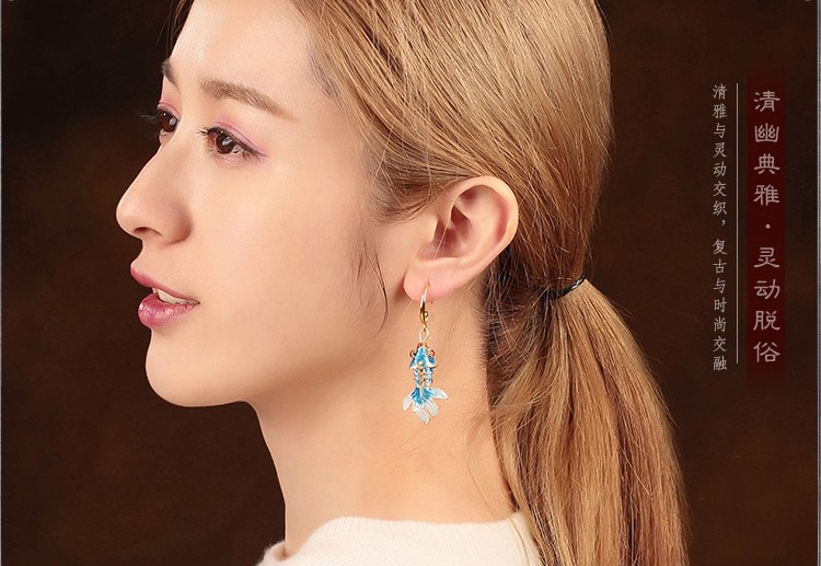 靈動(dòng)脫俗魚兒耳墜，氣質(zhì)民族風(fēng)耳環(huán)首飾