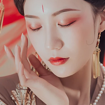 秋千仕女帶團(tuán)扇女生頭像，唯美古風(fēng)真人頭像