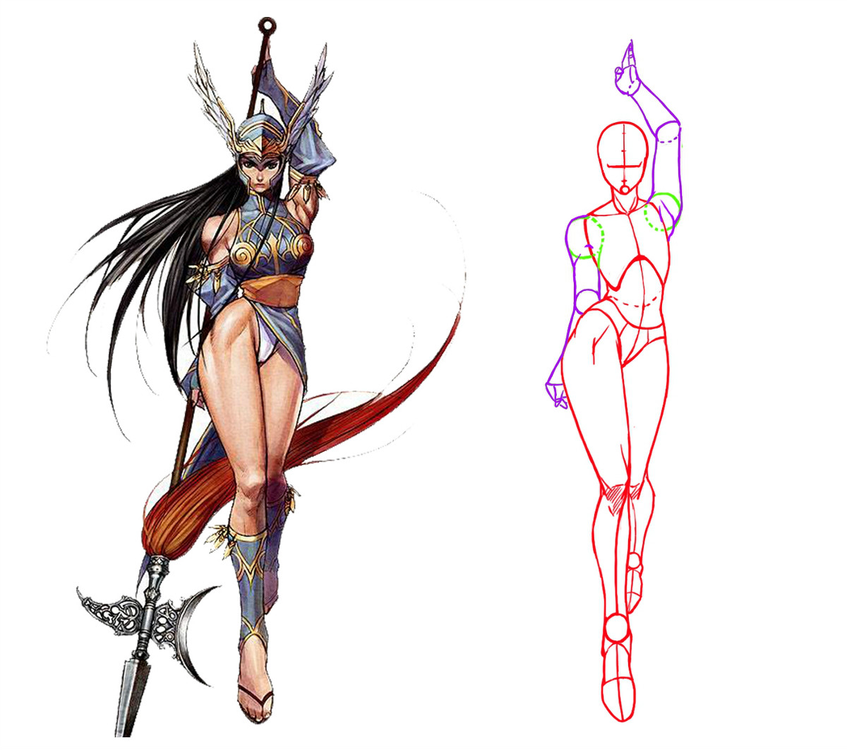 動(dòng)漫人物圖片，動(dòng)漫人體結(jié)構(gòu)骨骼提煉線稿