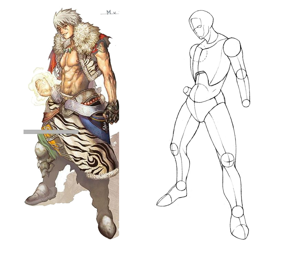 動(dòng)漫人物圖片，動(dòng)漫人體結(jié)構(gòu)骨骼提煉線稿