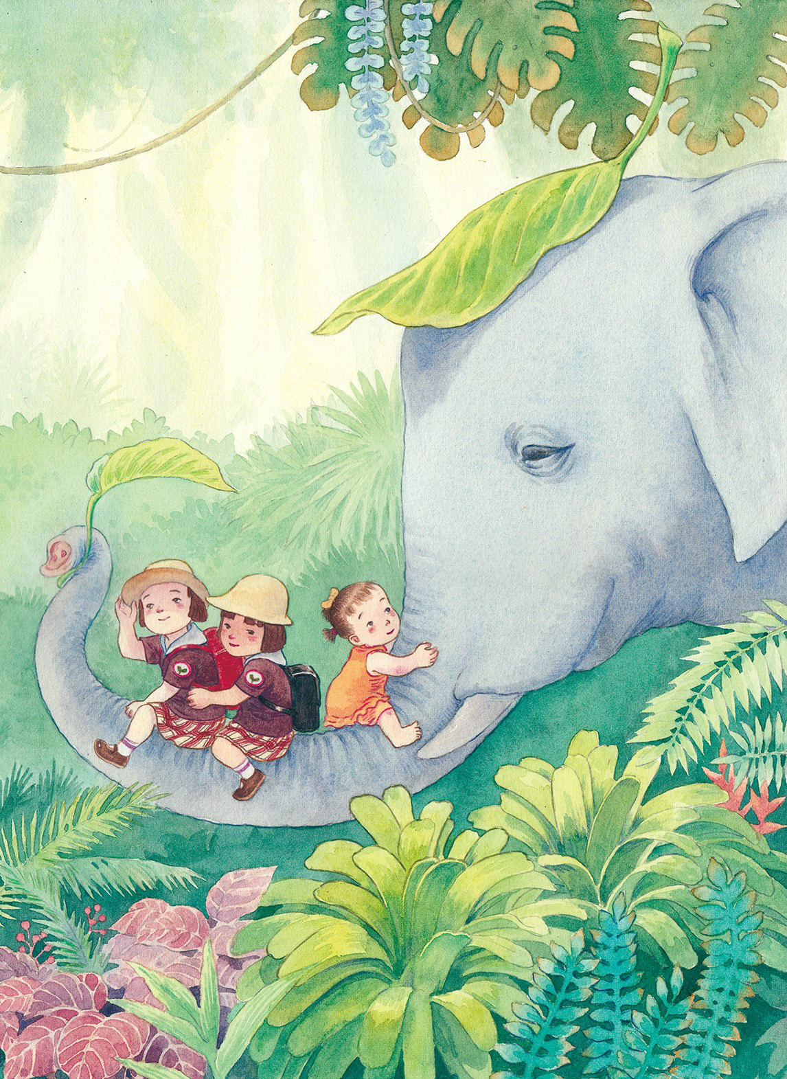 歡樂多姿的兒童世界，一組水彩兒童手繪插畫