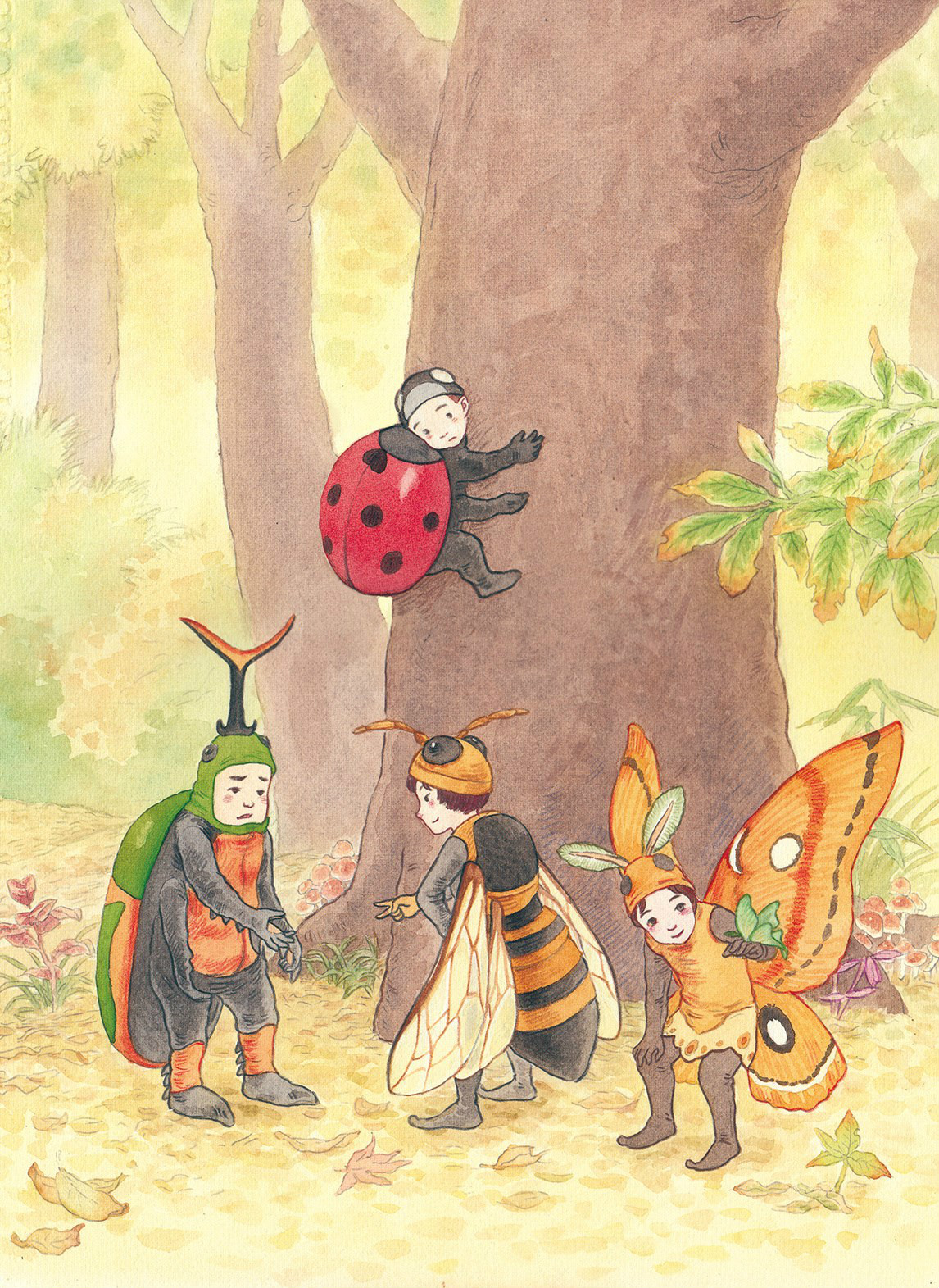 歡樂多姿的兒童世界，一組水彩兒童手繪插畫