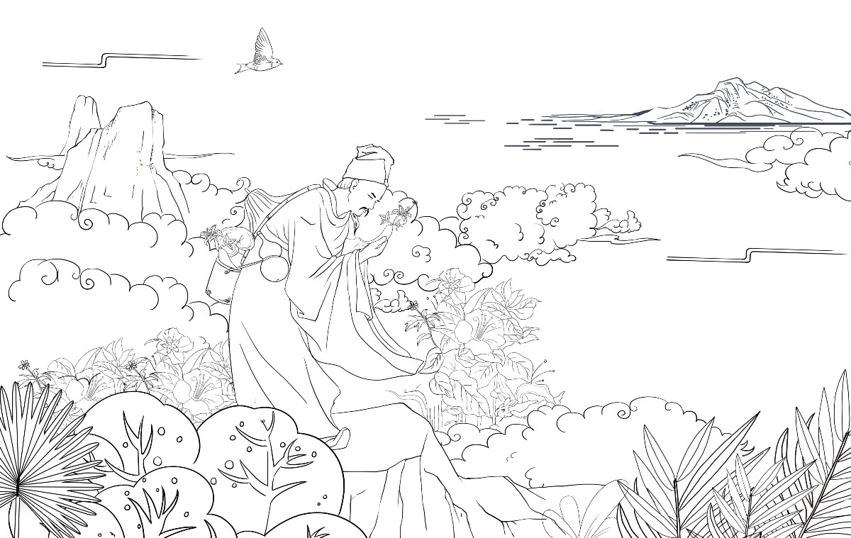 一款福連文苑化妝品宣傳插畫，廣告插畫設(shè)計(jì)