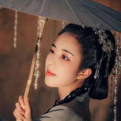 素雅笠紗女生頭像，唯美古風(fēng)真人頭像