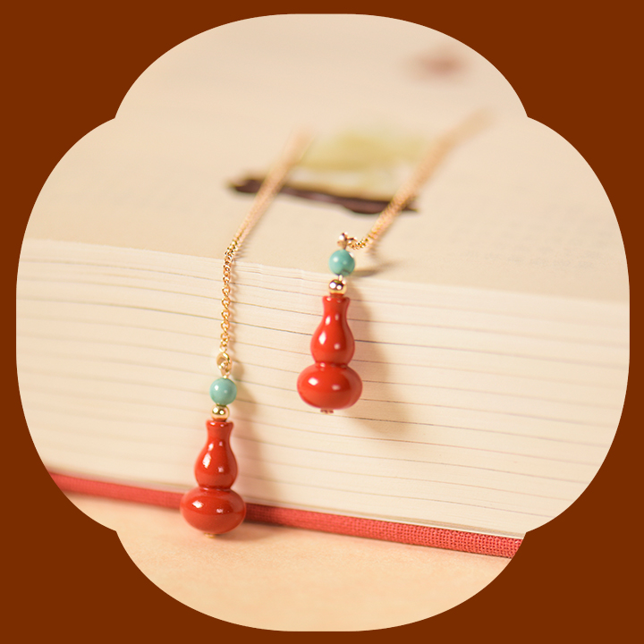 葫蘆吊墜耳線(xiàn)耳環(huán)，吉祥福氣耳環(huán)首飾