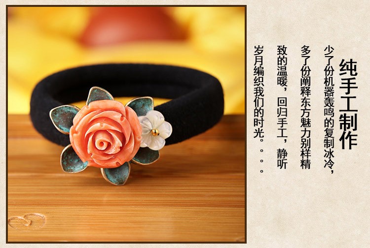 手工發(fā)圈發(fā)飾，簡約時尚花朵頭飾