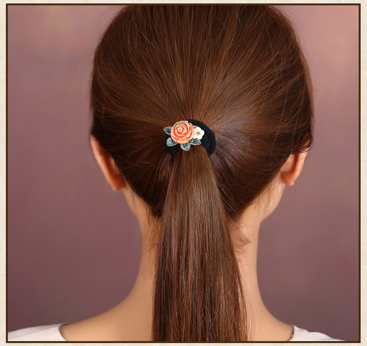 手工發(fā)圈發(fā)飾，簡約時尚花朵頭飾