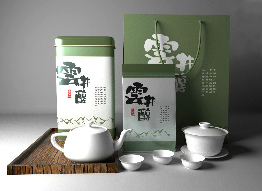 清新古樸茶葉包裝設(shè)計(jì)，簡(jiǎn)潔大氣茶葉包裝設(shè)計(jì)
