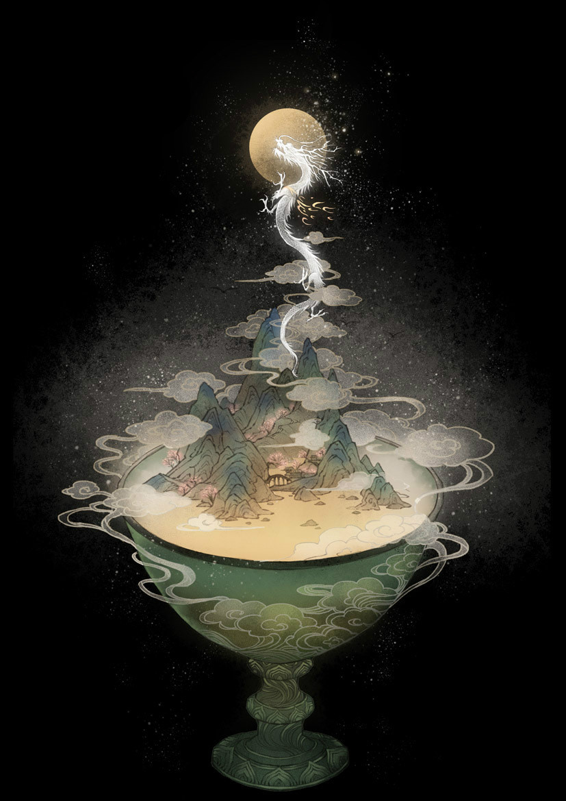 9款古風(fēng)插畫(huà)，半面妝插畫(huà)合集欣賞