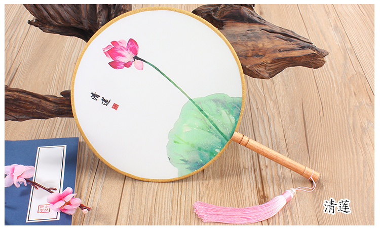 花卉圖案福連文苑團扇:16款古典雙面花卉團扇