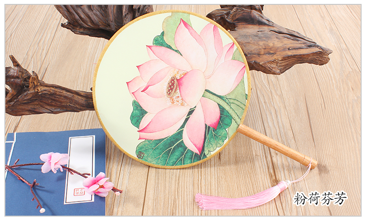 花卉圖案福連文苑團扇：16款古典雙面花卉團扇