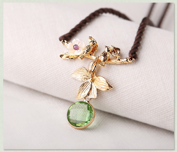 精致黃鸝鳥項鏈，清新靚麗鎖骨鏈首飾