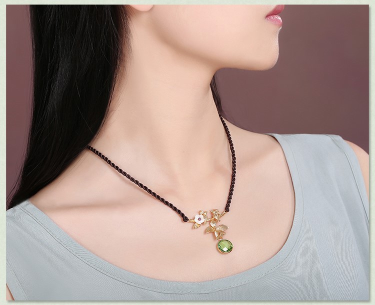 精致黃鸝鳥項鏈，清新靚麗鎖骨鏈首飾
