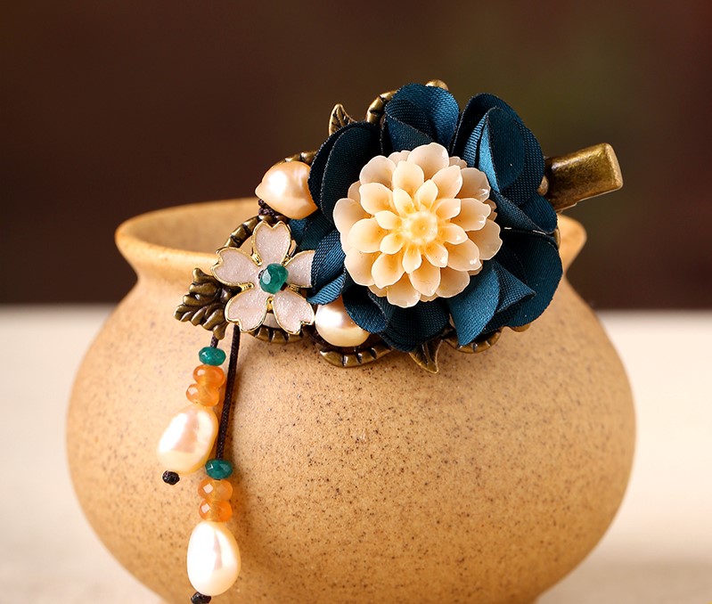 優(yōu)雅大氣發(fā)夾，唯美古風(fēng)花朵發(fā)夾頭飾
