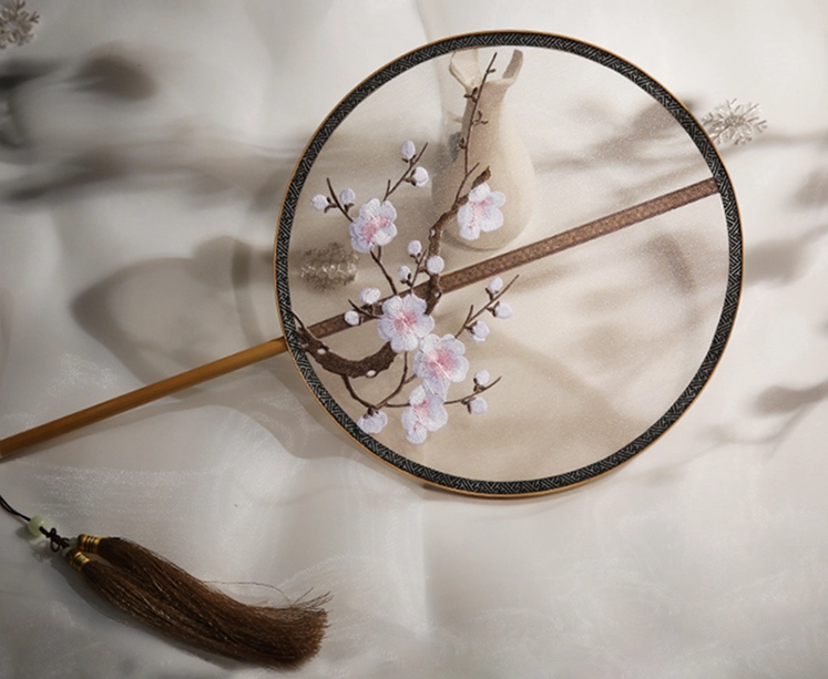 五款福連文苑刺繡團(tuán)扇，蘇繡繡花宮扇扇子