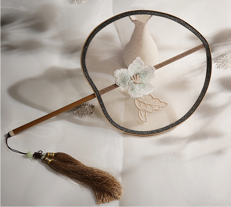 五款福連文苑刺繡團(tuán)扇，蘇繡繡花宮扇扇子