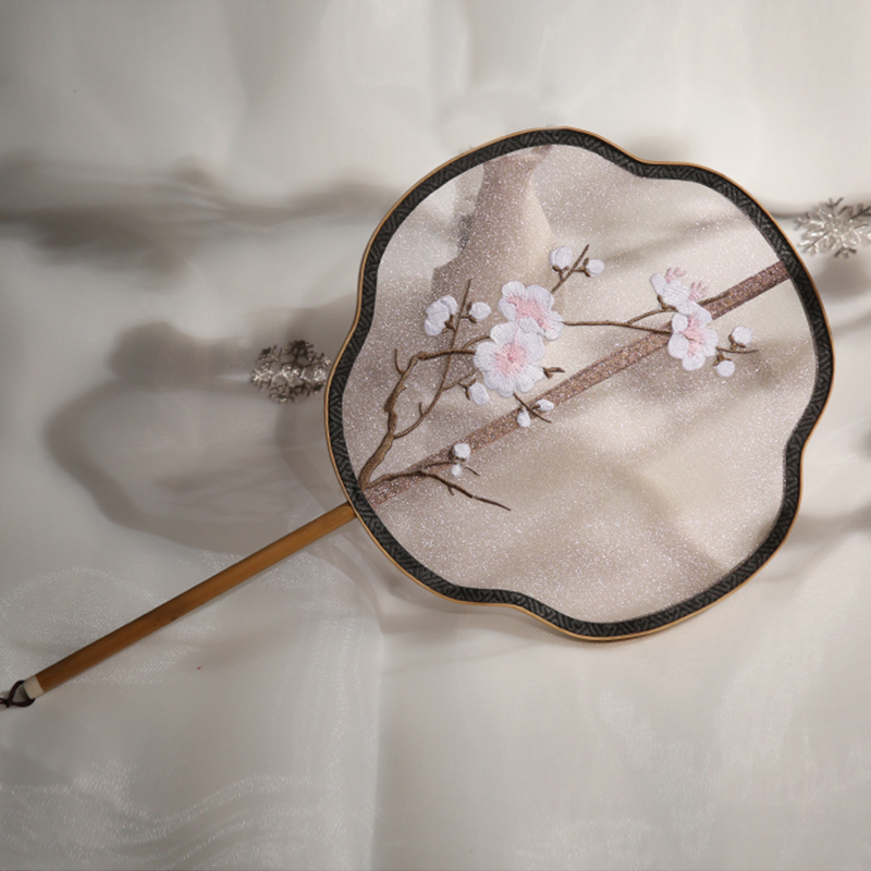 五款福連文苑刺繡團(tuán)扇，蘇繡繡花宮扇扇子