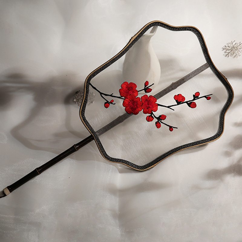 五款福連文苑刺繡團(tuán)扇，蘇繡繡花宮扇扇子