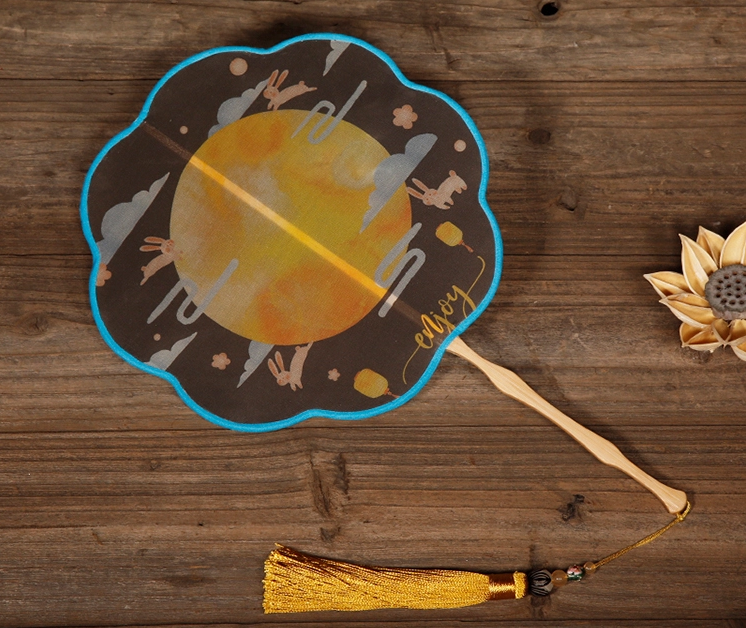 六款花式形狀團(tuán)扇，福連文苑雙面古典扇子