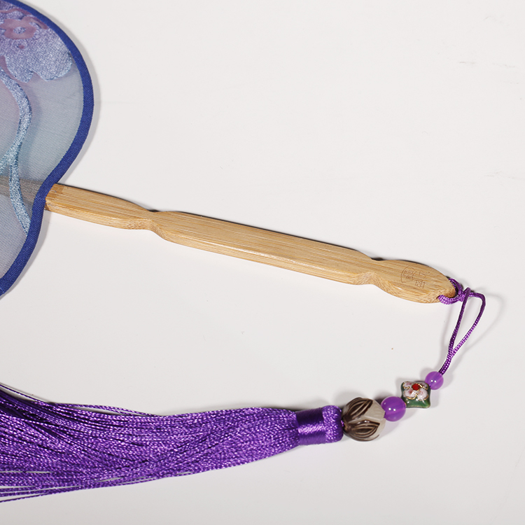 淡雅紫文藝團(tuán)扇，福連文苑絕美古風(fēng)扇子