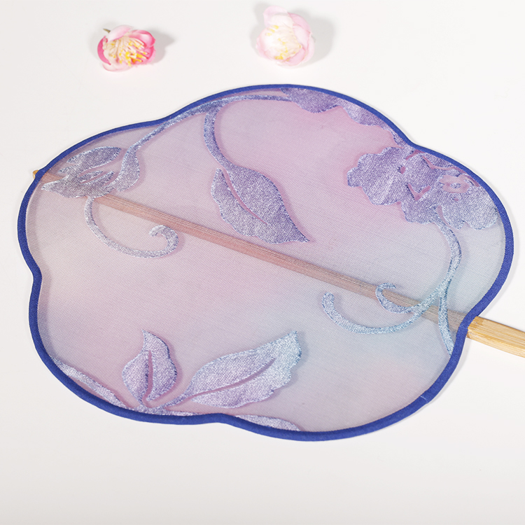 淡雅紫文藝團(tuán)扇，福連文苑絕美古風(fēng)扇子