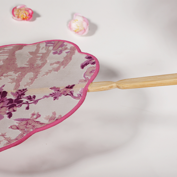 唯美粉色小清新團(tuán)扇，花信復(fù)古古典扇子