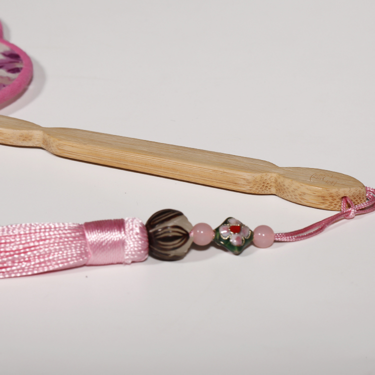 唯美粉色小清新團(tuán)扇，花信復(fù)古古典扇子