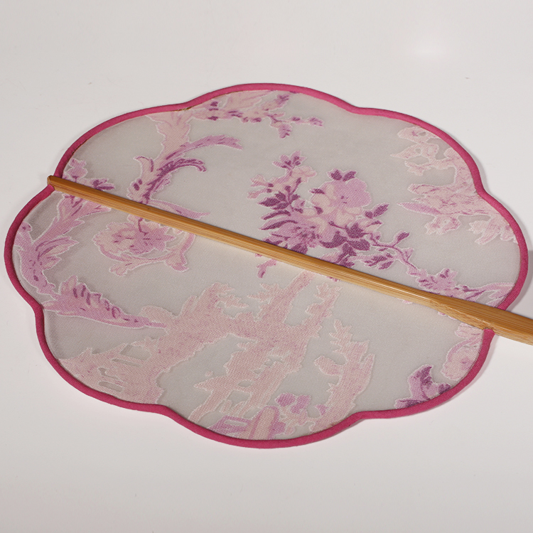 唯美粉色小清新團(tuán)扇，花信復(fù)古古典扇子