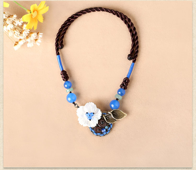 復古花朵鎖骨鏈，小清新古風項鏈