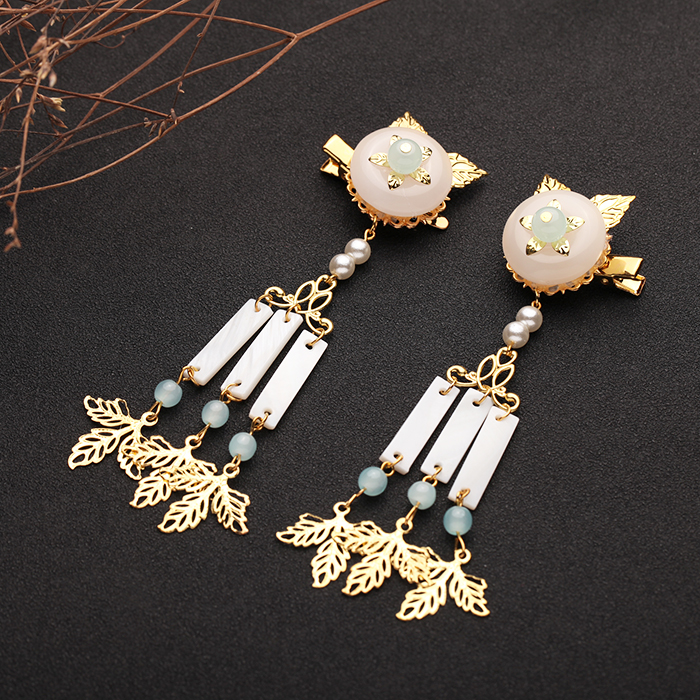 漢服古風(fēng)配飾步搖，流蘇發(fā)夾彼岸花頭飾