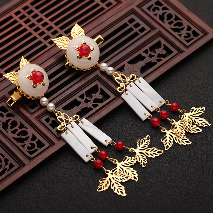 漢服古風(fēng)配飾步搖，流蘇發(fā)夾彼岸花頭飾