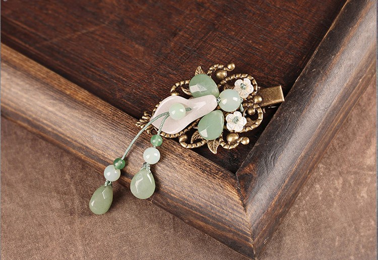 清新典雅蓮依發(fā)夾，馬蹄蓮花發(fā)夾頭飾