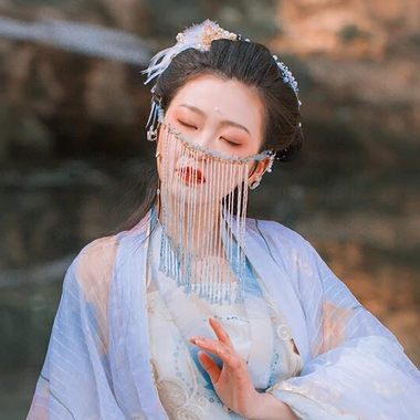 珠簾蒙面女生頭像，唯美古風(fēng)真人頭像