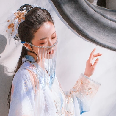 珠簾蒙面女生頭像，唯美古風(fēng)真人頭像