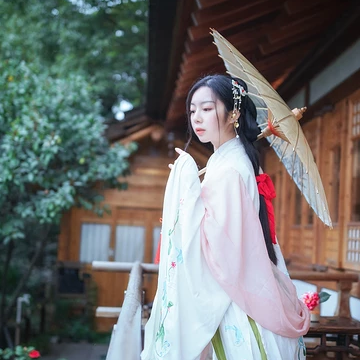 淡雅韻味帶傘女生頭像，唯美古風真人頭像