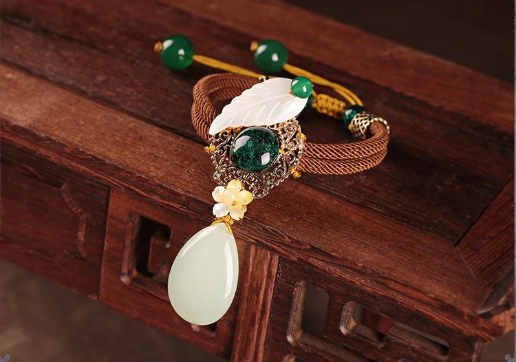 典雅別致手鏈，樹葉吊墜手鏈飾品