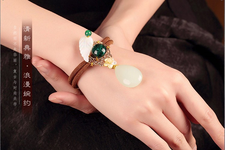 典雅別致手鏈，樹葉吊墜手鏈飾品